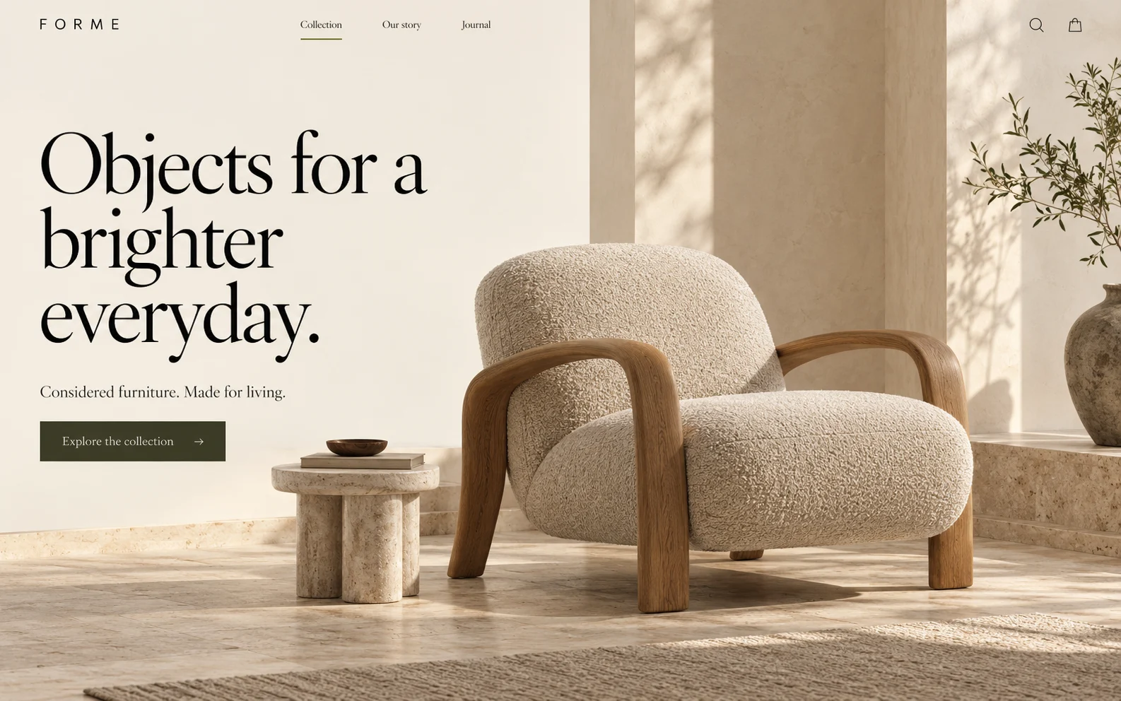 Forme furniture & lifestyle website design concept