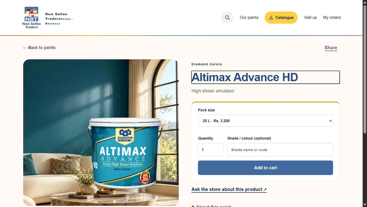 A real product page makes packs, pricing and the next action easy to find.