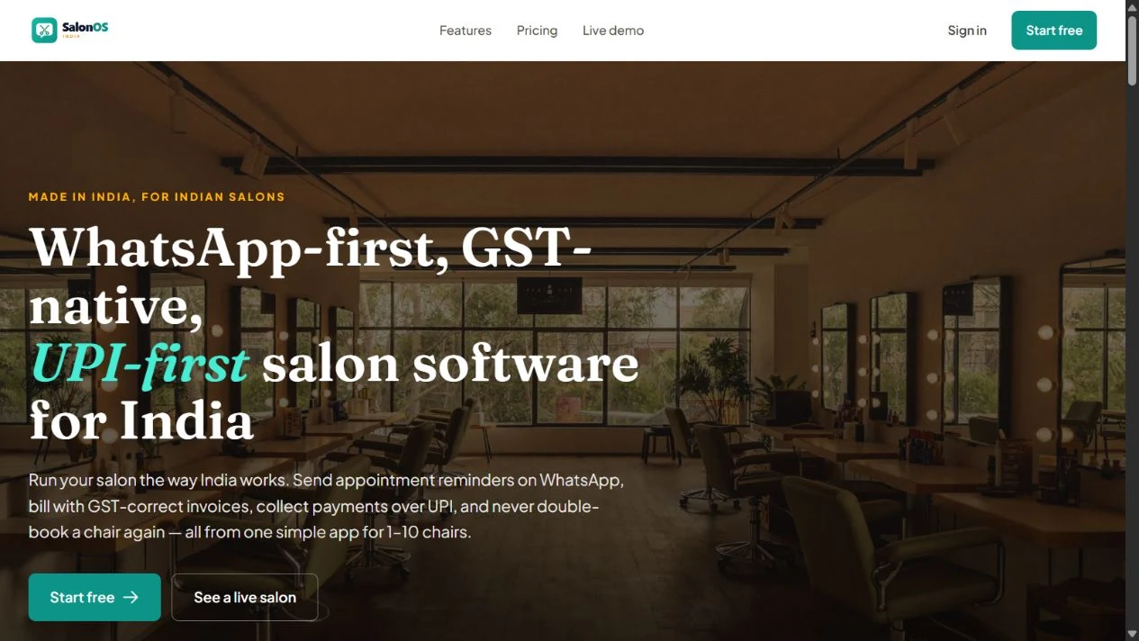 Salon OS public homepage